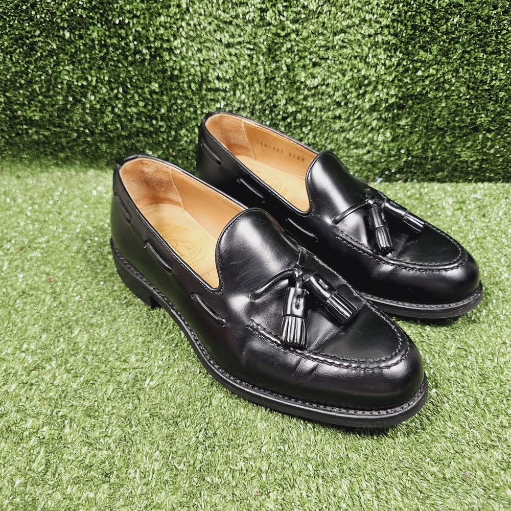 Solovair NPS Black Leather Tassel Loafer Made in England Womens Size US 7